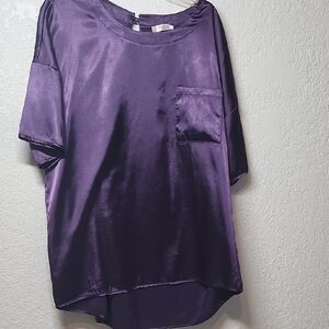 Elegant Purple Satin Women's Top